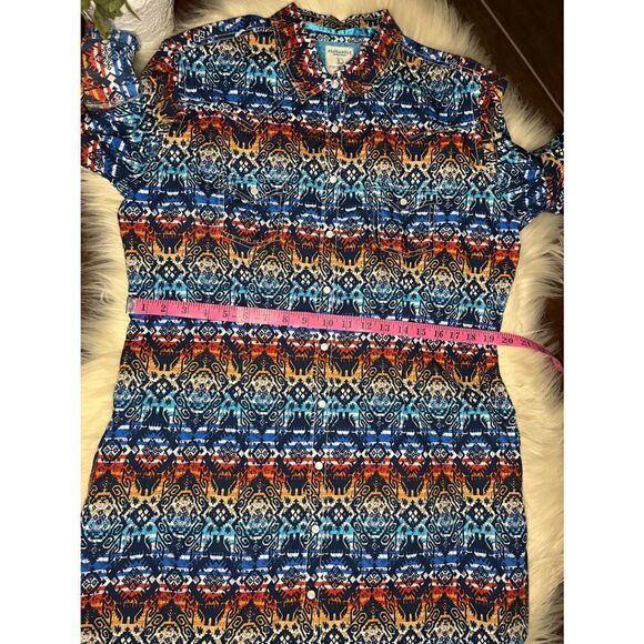 Panhandle Rough Stock western print pearl snap dress sz Large - Picture 9 of 11